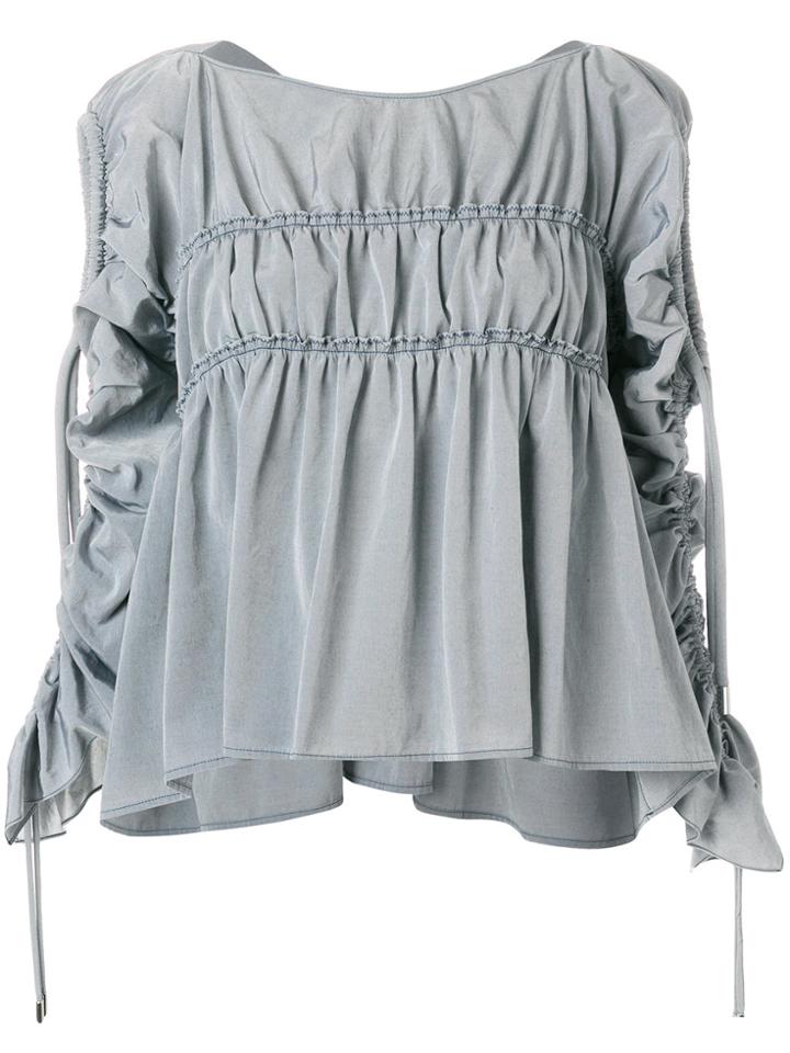 Carven Gathered Detail Blouse - Grey