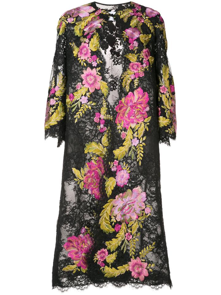 Marchesa Floral Lace Jacket - Black