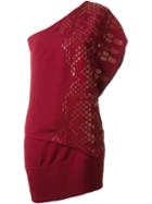 Jay Ahr Asymmetric Layered Dress, Women's, Size: 34, Red, Polyester/silk/spandex/elastane