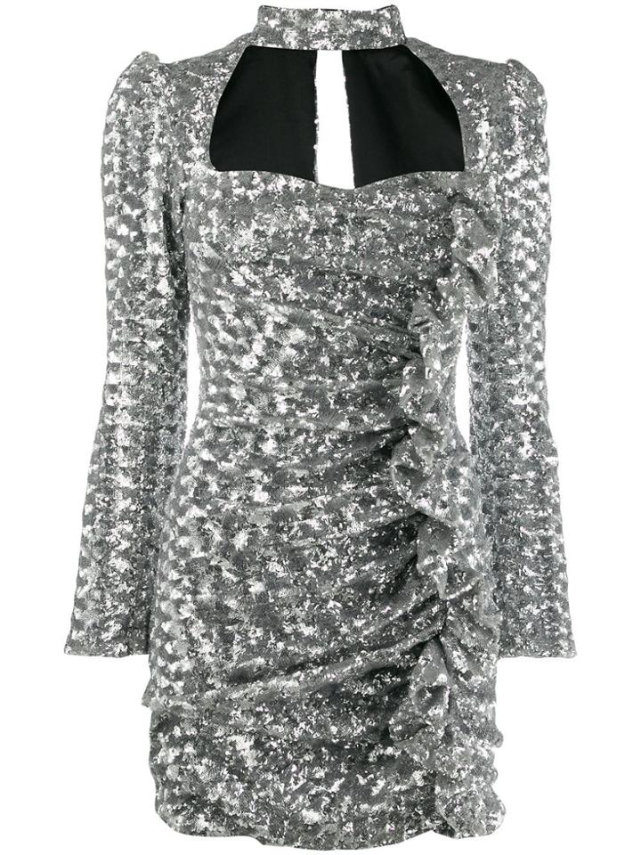 Giuseppe Di Morabito Ruffle Sequin Dress - Silver