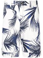 Loveless Leaf Print Bermuda Shorts - White