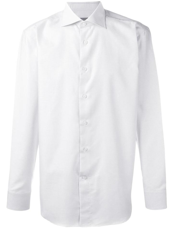 Canali Dot Pattern Shirt, Men's, Size: 43, White, Cotton
