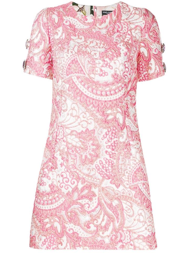 Dolce & Gabbana Jacquard Mini Dress - Pink