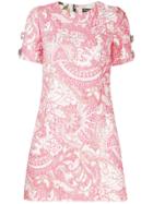 Dolce & Gabbana Jacquard Mini Dress - Pink