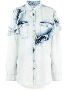 Msgm Three-quarters Ruffled Shirt, Size: 40, Blue, Cotton