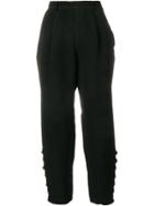 Yves Saint Laurent Vintage Buttoned Cropped Trousers - Black