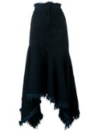 Marques'almeida Asymmetric Denim Skirt, Women's, Size: 10, Blue, Cotton