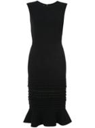 Oscar De La Renta - Embroidered Trim Fitted Dress - Women - Silk - 6, Black, Silk