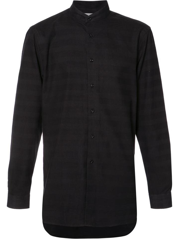 Naked And Famous Band Collar Shirt, Men's, Size: Medium, Black, Cotton
