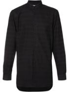 Naked And Famous Band Collar Shirt, Men's, Size: Medium, Black, Cotton