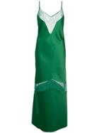 Marina Moscone Panelled Lace Slip Dress - Green