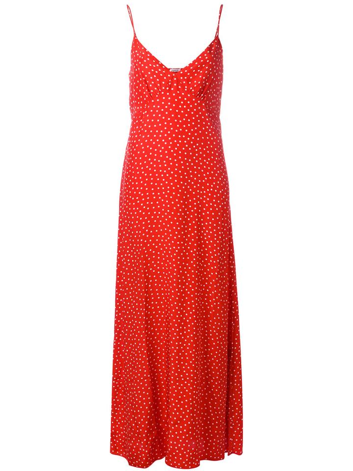 P.a.r.o.s.h. Polka Dot Dress, Women's, Size: Medium, Red, Silk