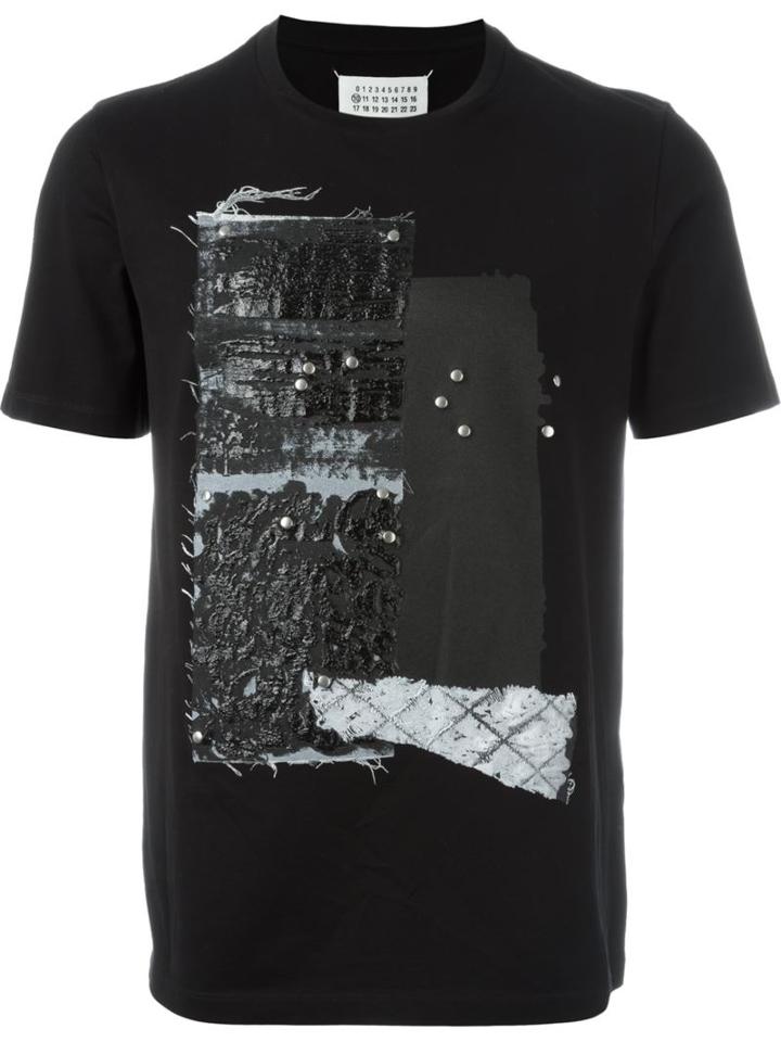 Maison Margiela Abstract Print T-shirt, Men's, Size: 50, Black, Cotton