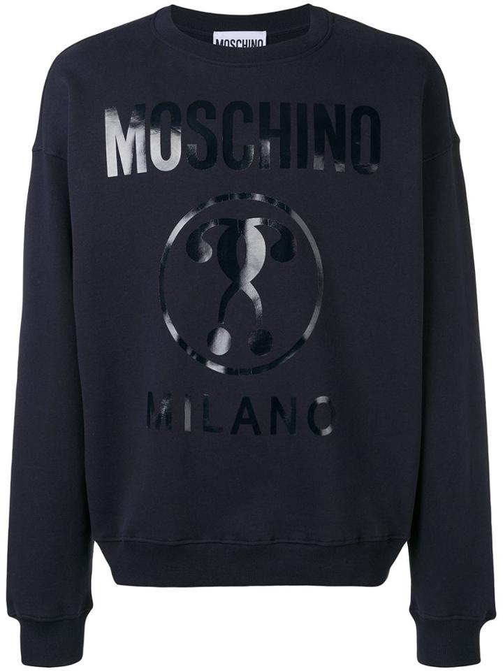 Moschino Double Question Mark Logo Sweatshirt - Blue