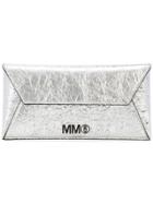 Mm6 Maison Margiela Crinkled Envelope Pouch - Silver