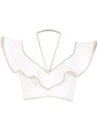Framed Double Layer Cropped Top - White