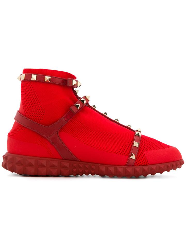 Valentino Garavani Rockstud Sneakers - Red