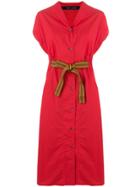 Sofie D'hoore Short Sleeve Midi Shirt Dress - Red