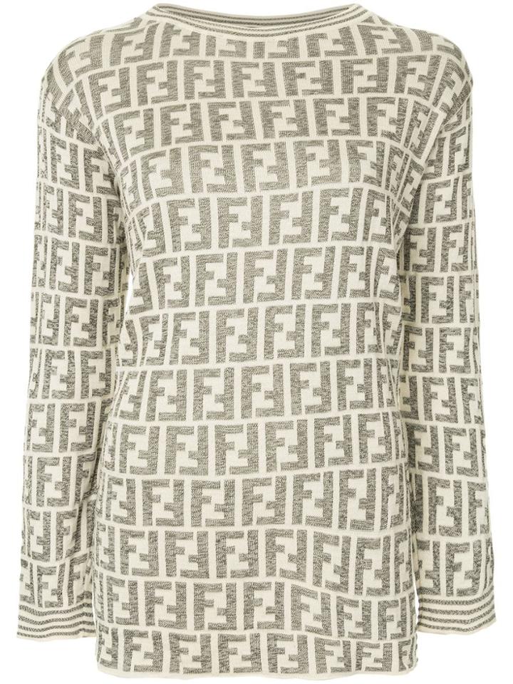 Fendi Vintage Monogram Intarsia Jumper - Neutrals
