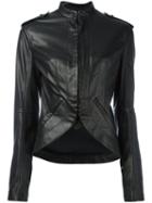 Haider Ackermann Military-style Leather Jacket, Women's, Size: 38, Black, Leather/cotton/rayon