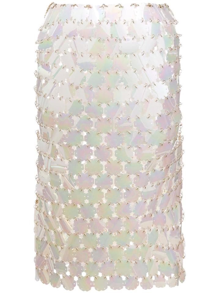 Paco Rabanne Paillette Midi Skirt - White