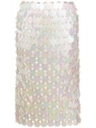Paco Rabanne Paillette Midi Skirt - White