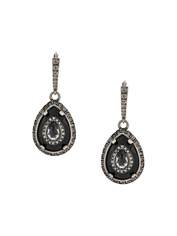 Alexander Mcqueen Embellished Teardrop Earrings - Silver