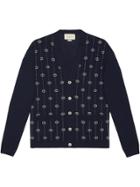 Gucci Wool Cardigan With Gg - Blue