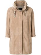 Arma Contrast Hood Coat - Nude & Neutrals
