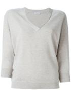 Brunello Cucinelli V-neck Sweater, Women's, Size: Xl, Nude/neutrals, Cashmere/brass