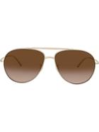 Giorgio Armani Oversized Aviator Sunglasses - Brown