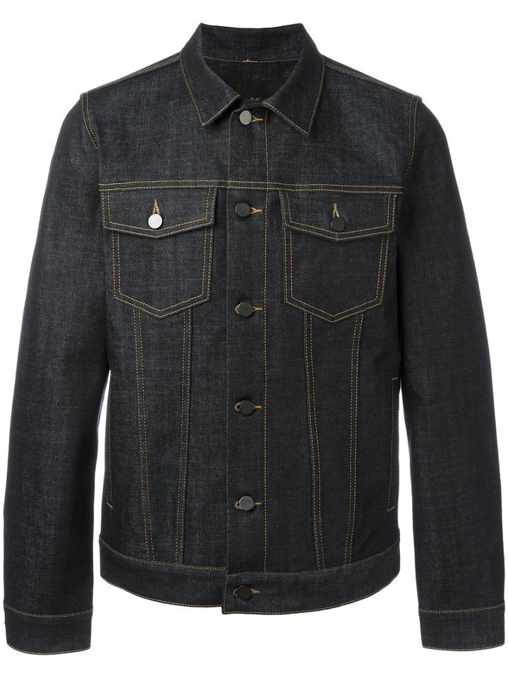 Plac Flap Pockets Denim Jacket, Men's, Size: 34, Blue, Cotton/polyurethane