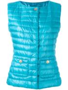 Herno Padded Gilet, Women's, Size: 48, Blue, Polyamide/cotton/feather Down