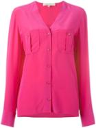 Vanessa Bruno Collarless Shirt, Women's, Size: 36, Pink/purple, Silk