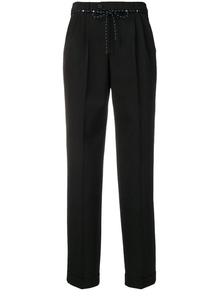 Maison Margiela High-waisted Drawstring Trousers - Black