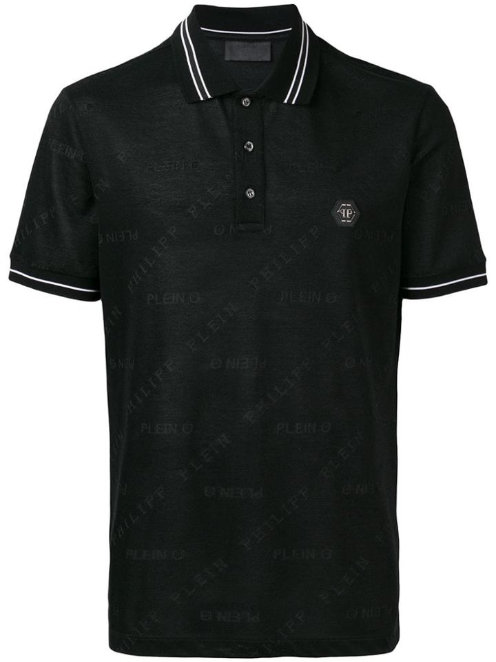 Philipp Plein Logo Skull Polo Shirt - Black