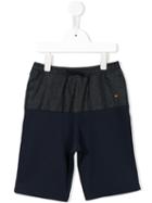 Junior Gaultier - Denim Detail Drawstring Shorts - Kids - Cotton - 2 Yrs, Black