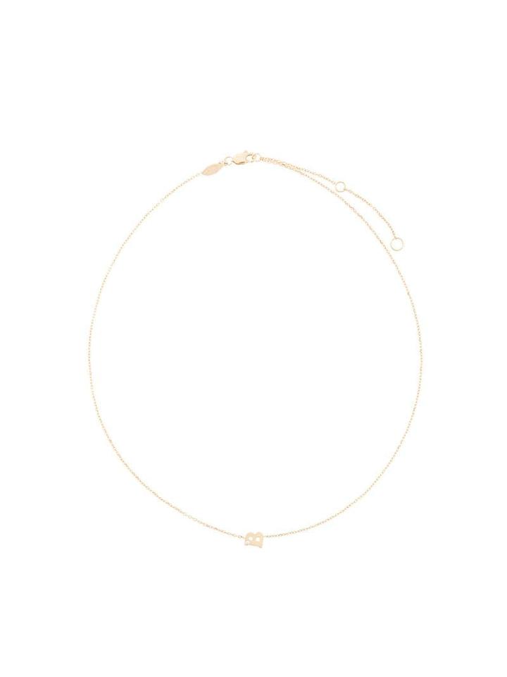 Anzie 14kt Yellow Gold Love Letter B Single Diamond Necklace