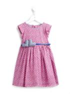 Heart Print Dress, Girl's, Size: 10 Yrs, Pink/purple, Cashmirino