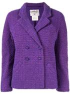 Chanel Vintage Double Breasted Tweed Jacket - Purple