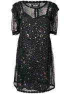 Boutique Moschino Star Print Sheer Dress - Black
