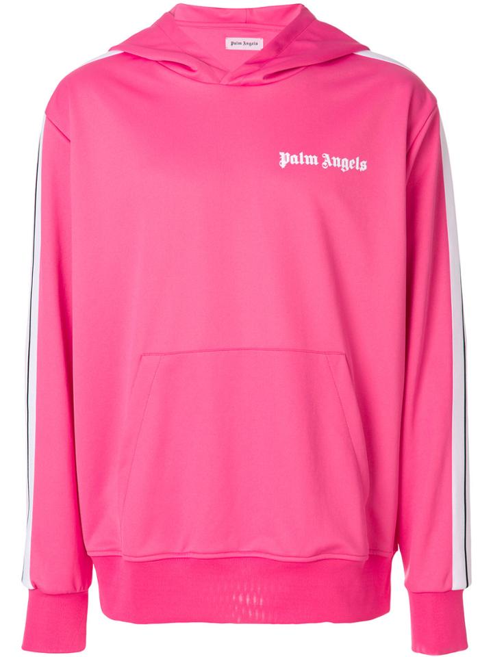 Palm Angels Side Stripe Logo Hoodie - Pink & Purple