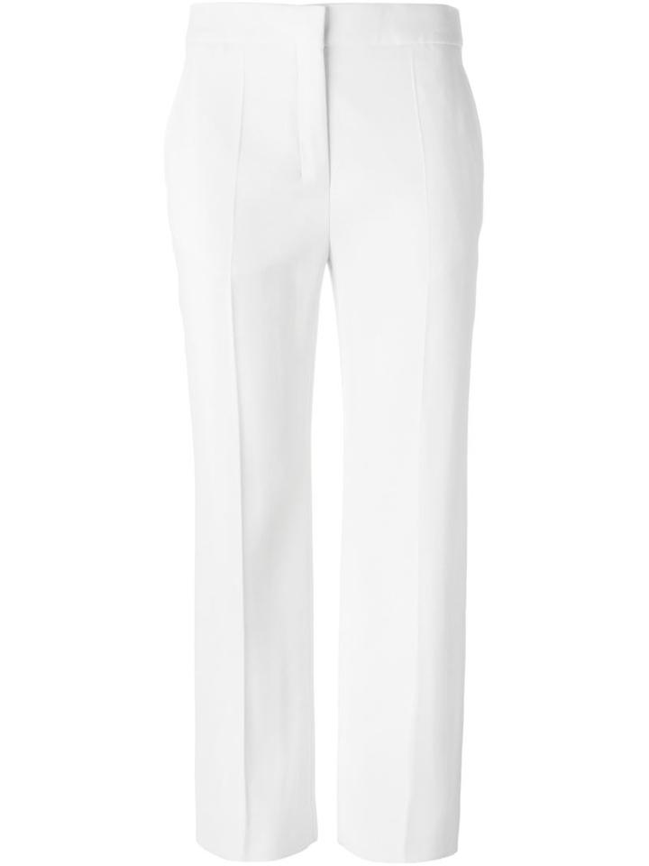 Agnona Straight Cropped Trousers, Women's, Size: 44, White, Spandex/elastane/viscose