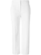 Agnona Straight Cropped Trousers, Women's, Size: 44, White, Spandex/elastane/viscose