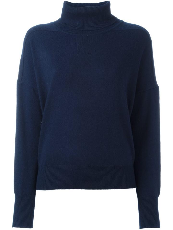 Closed Roll Neck Jumper, Women's, Size: Medium, Blue, Nylon/viscose/cashmere/wool
