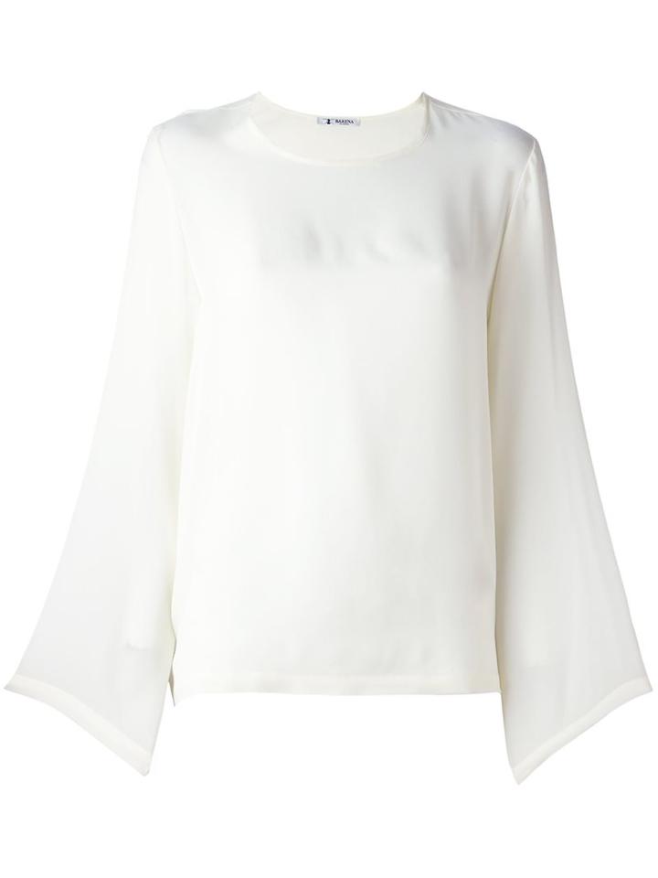 Barena Scoop Neck Blouse, Women's, Size: 40, White, Silk