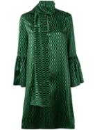 Fendi - Neck-tie Shift Dress - Women - Silk - 40, Green, Silk