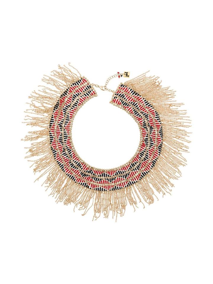 Rosantica Dakota Beaded Fringe Necklace - Gold