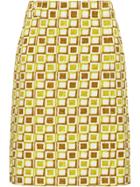 Prada Checkered Wraparound Skirt - Green