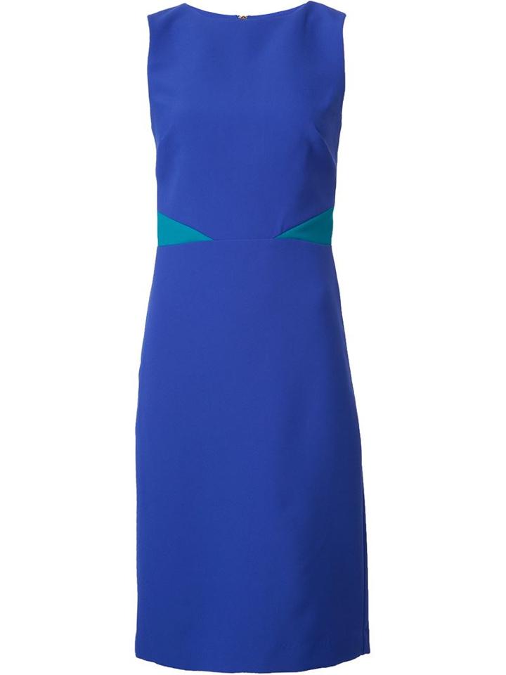 Nicole Miller Contrast Detail Fitted Dress